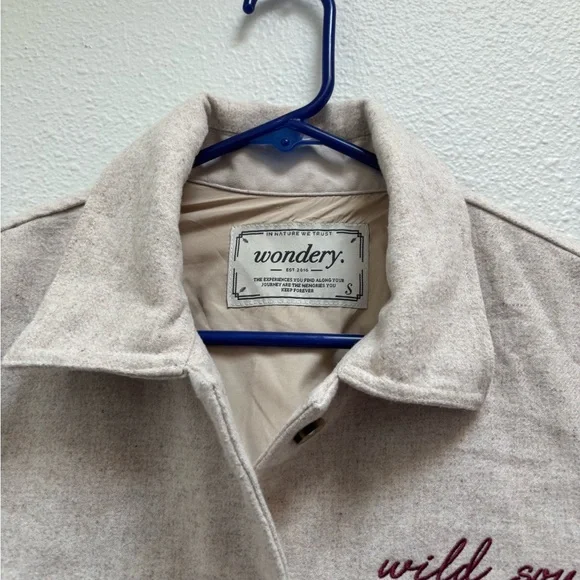 Wondery Cream Knit Wool Blend Shacket Size Small - Picture 4 of 5